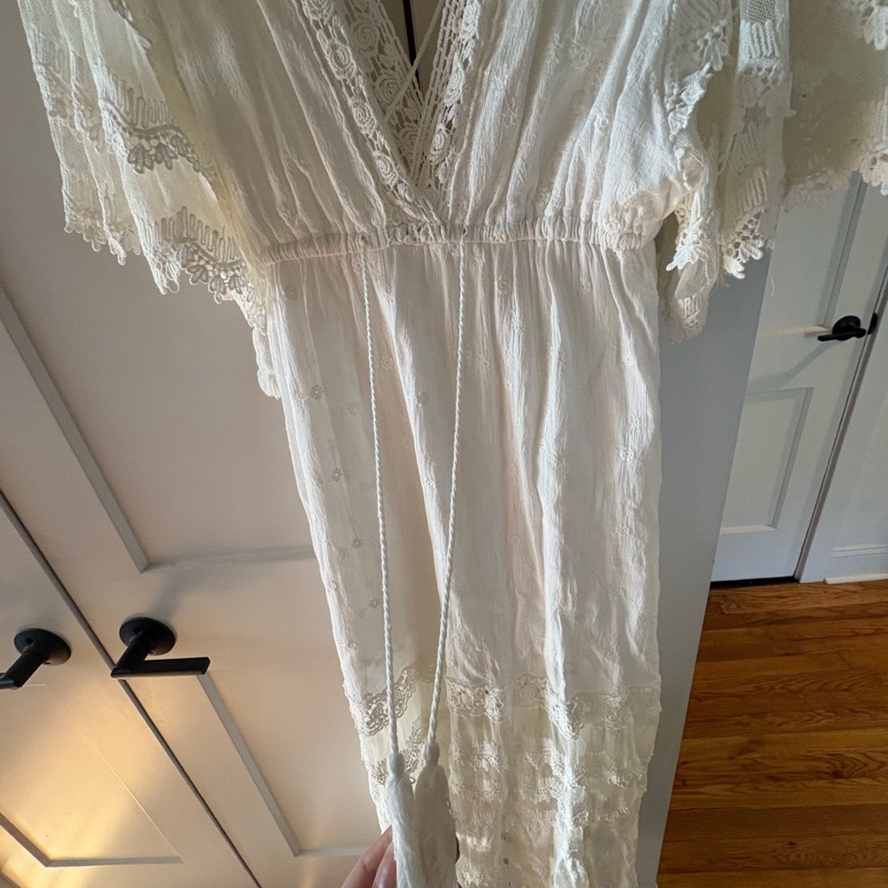 White Lace Boho Maxi Dress - Picture 2 of 6